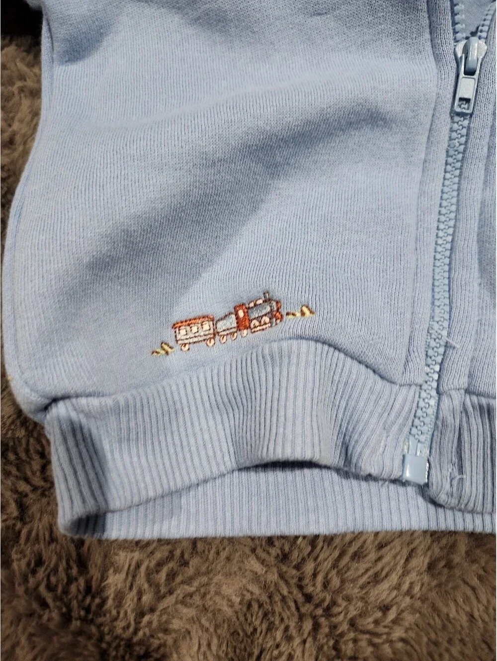 VTG Y2K Winnie The Pooh Embroidered Fleece Jacket Hoodie Blue 0-3 Months Tigger